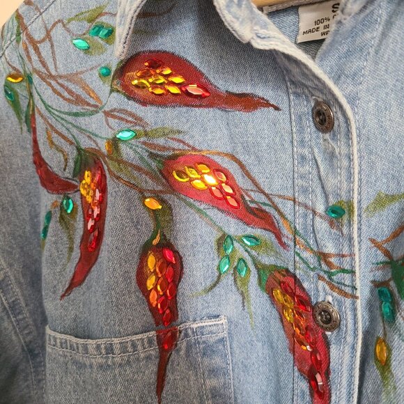 Vintage LEVI'S JEANS FOR WOMEN SHIRT Women's Jean Beaded LongSleeve - Picture 5 of 16